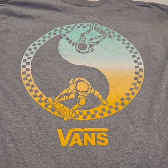 Vans Gray Tee with Teal and Yellow Logo - Picture 4 of 5
